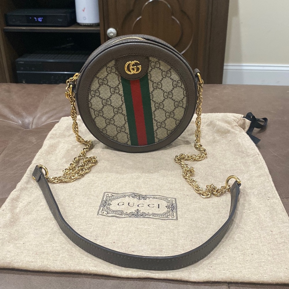 Gucci Ophidia Gg Pattern Round Chain & dust bag